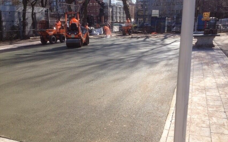 Amsterdam aanbrengen groen asfalt