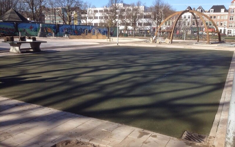 Amsterdam aanbrengen groen asfalt
