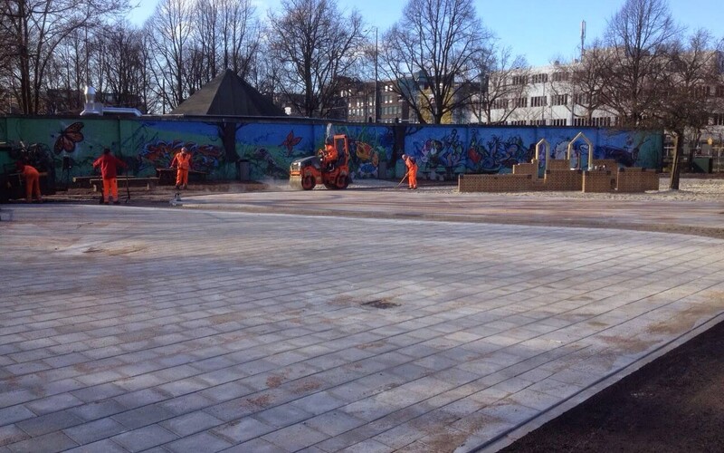 Amsterdam aanbrengen groen asfalt